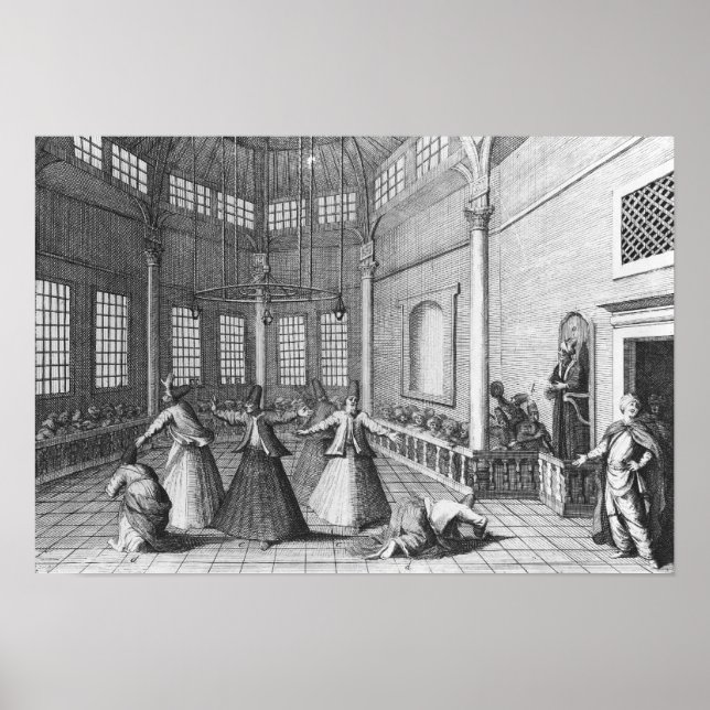 Poster A l'intérieur d'une mosquée turque, illustration (Devant)