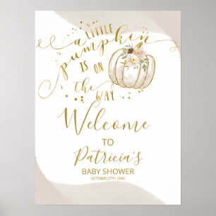 Poster A Little Pumpkin Baby Shower Welcome Sign