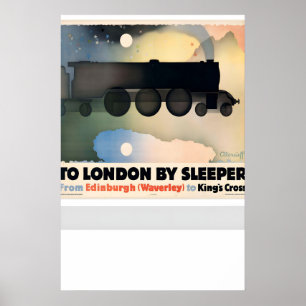 Poster À Londres par train de nuit d'Édimbourg Waverley à