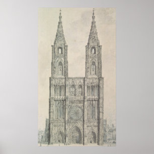 Poster À l'ouest avant de cathédrale de Strasbourg