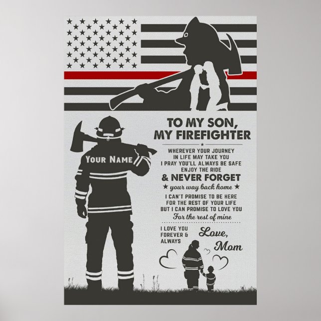 Poster à ma belle maman pompière, cadeaux de jour pour le (Devant)