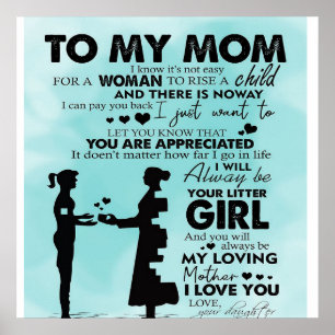 Poster À ma conception mère   Lettre à maman