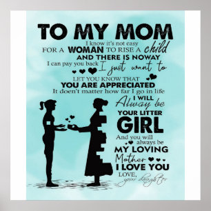 Poster À ma conception mère Lettre à maman