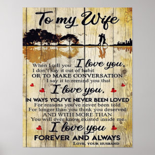 Poster À ma femme Cadeau   Lettre à mon mari  