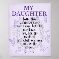 À ma fille Citation Inspirationnelle Papillon