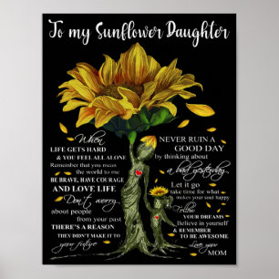 Poster À ma fille de tournesol