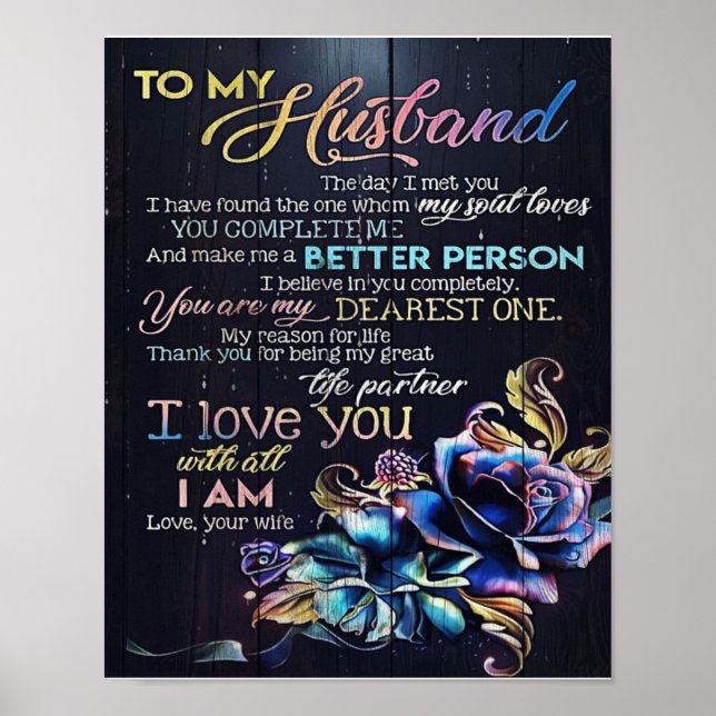 Poster À ma lettre au mari, à mon cadeau au mari (Devant)