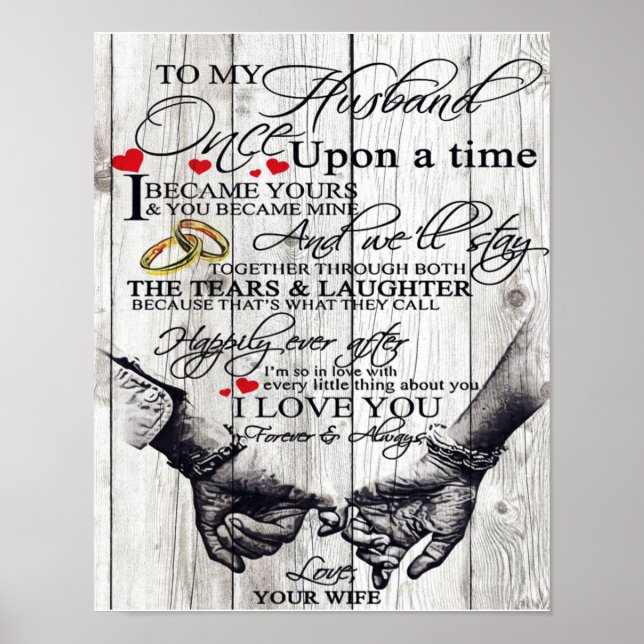Poster À Ma Lettre De Mari, Citations D'Amour Cadeau (Devant)