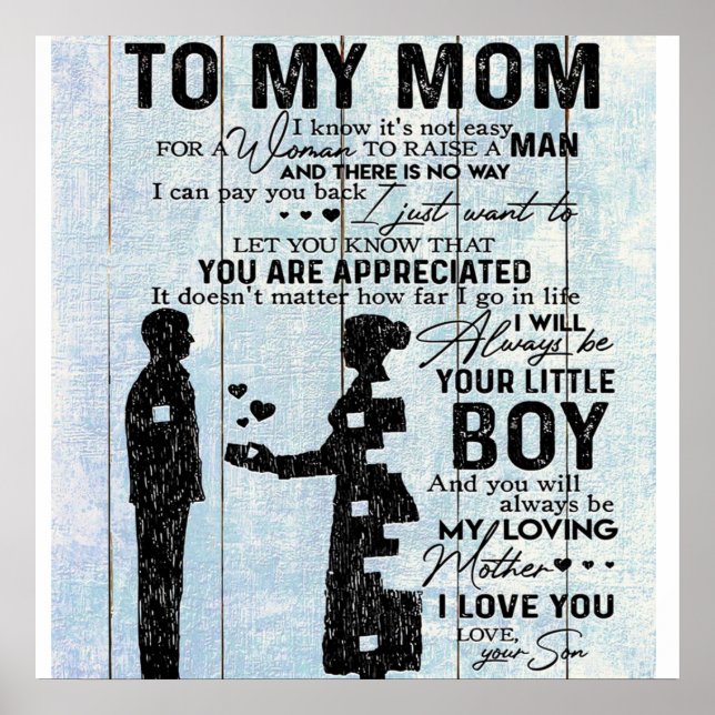 Poster À ma mère cadeau, Lettre spéciale à maman (Devant)