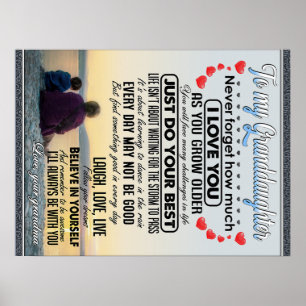 Poster À Ma Petite-Fille, Petite Fille Idée Cadeau Annive