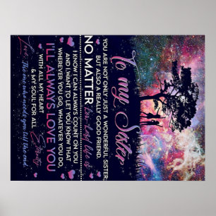 Poster À Ma Soeur Lady Girl Cadeau, Soeur Cadeau Annivers