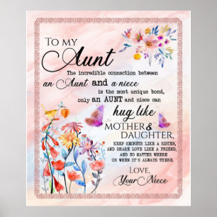 Poster À Ma Tante De Niece Flower Lover cadeau