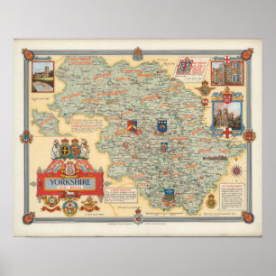 Poster A Map of Yorkshire: West Riding