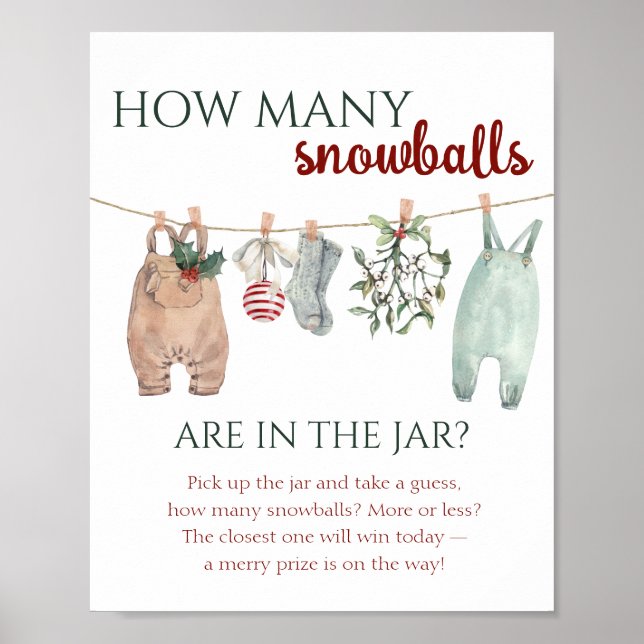 Poster A Merry Little Christmas Clothes How Many Snowball (Devant)