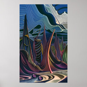 Poster À mi-chemin vers un futurisme abstrait