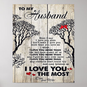 Poster À mon cadeau de mari   Jolie lettre du mari présen