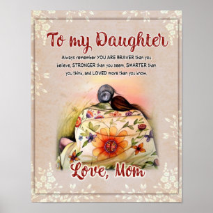 Poster À Mon Cadeau Fille, Lettre D'Amour Fille Et Maman