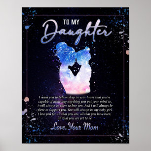 Poster À Mon Cadeau Fille, Lettre D'Amour Fille Et Maman