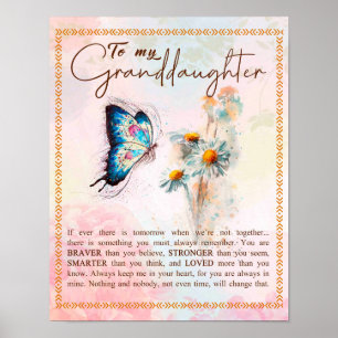 Poster À Mon Cadeau Petite-Fille, Beau Cadeau Papillon