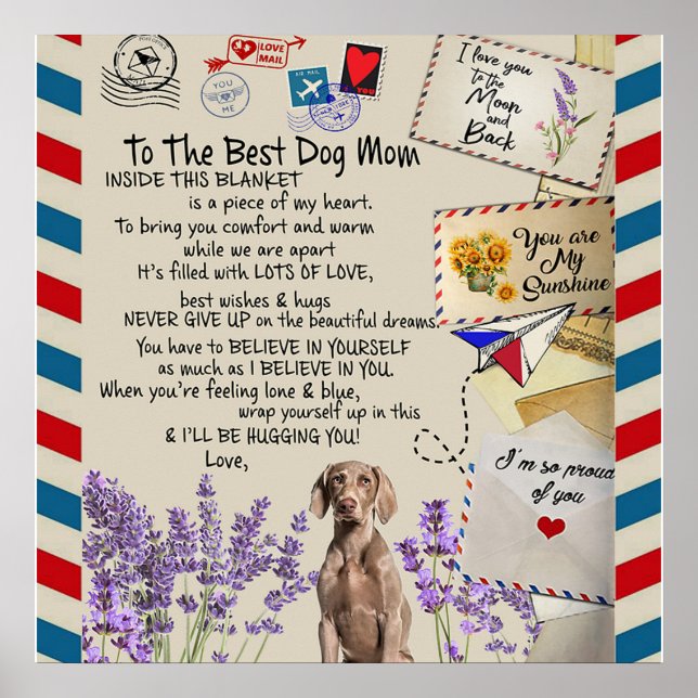 Poster À Mon Chien Maman Cadeau, Maman Idée Cadeau Annive (Devant)