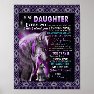 Poster À Mon Don Fille, Fille Et Papa, Amateurs De Loup