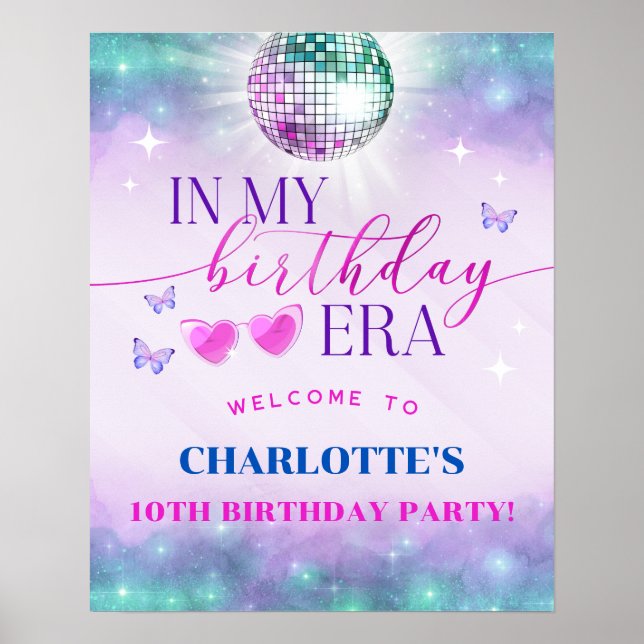 Poster À mon ère d'anniversaire - Ado fille d'anniversair (Devant)