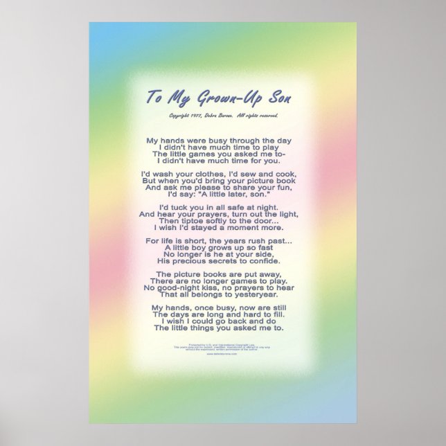 Poster À mon fils adulte (Devant)