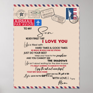 Poster À Mon Fils Cadeau, Maman Et Fils, Lettre D'Amour À
