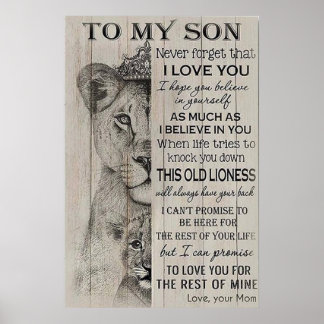 Poster à mon fils, cadeaux de jour pour les mères, amour 
