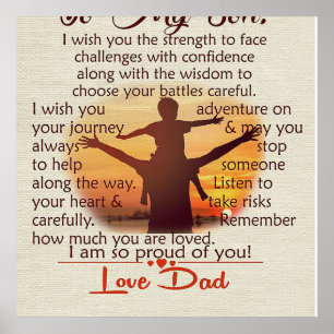 Poster À mon fils Jolie Lettre À Lui