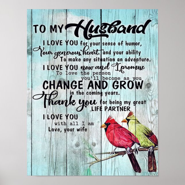 Poster À mon mari | Cadeau parfait personnalisé (Devant)