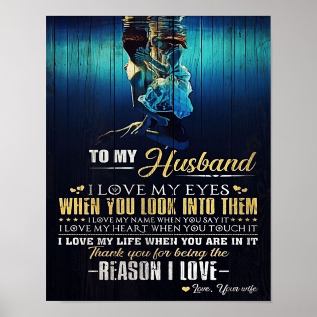 Poster À mon mari | Citations d'amour au père | (Devant)
