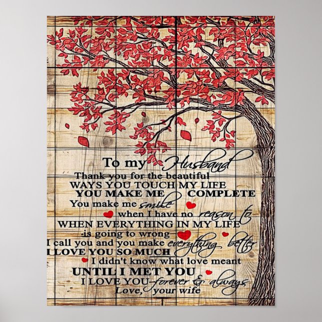 Poster À mon mari | Citations Drôle Pour Le Cadeau Du Mar (Devant)