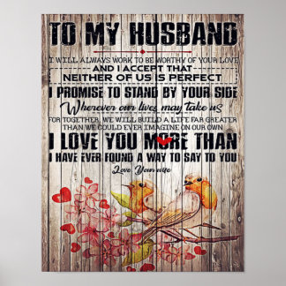 Poster À mon mari présent | Joli cadeau Slogan |
