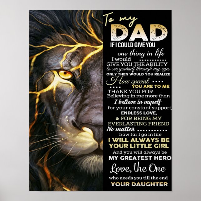 Poster À mon père | Lettre adorable | Bel cadeau (Devant)