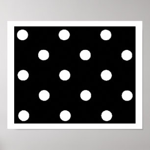 Poster à petits pois noir et blanc