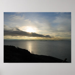 Poster A peut coucher du soleil à Helsinki Finlande