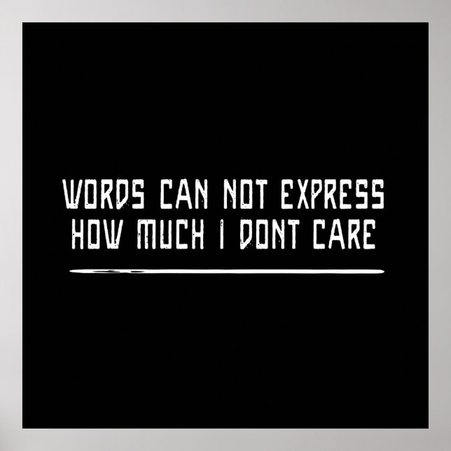 Poster À quel point je m'en fiche (Devant)