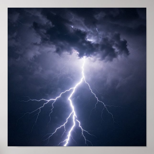 Poster A Radiant Lightning Discharge Illuminating Dark St (Devant)