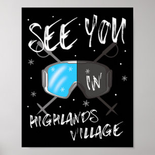 Poster À S Village Usa Randonnée Vacances Ski Goggl
