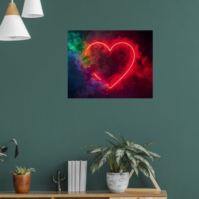 Poster A Smoking Red Hot Heart on a Modern Wall (Salon 1)
