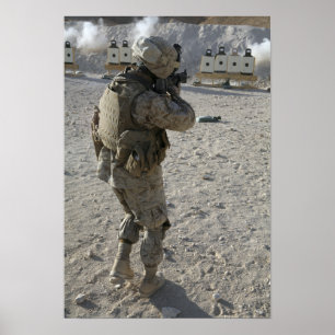 Poster A soldier engages his target on a shooting rang