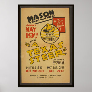 Poster "A Texas Steer" Au Mason Theatre
