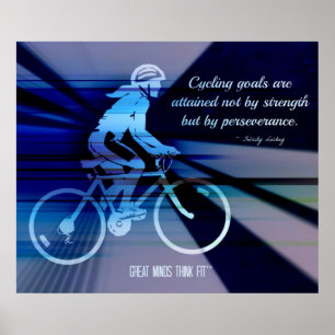 Poster à vélo avec citation pour la persévérance
