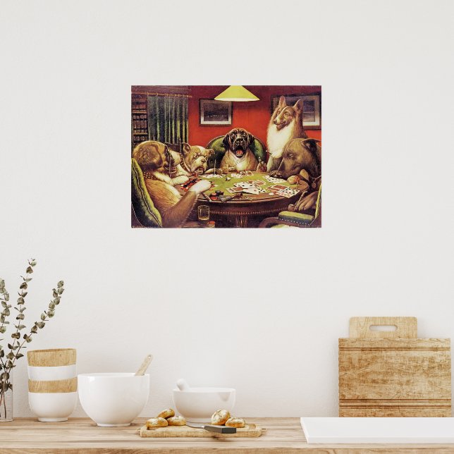 Poster A Waterloo, Dogs Playing Poker, (Cuisine)