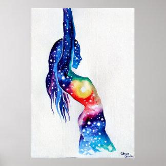 Poster A woman and the universe inside her soul