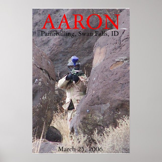 Poster Aaron paintballing (Devant)
