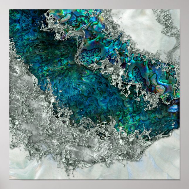 Poster Abalone Shell Pearl et Argent 2 (Devant)