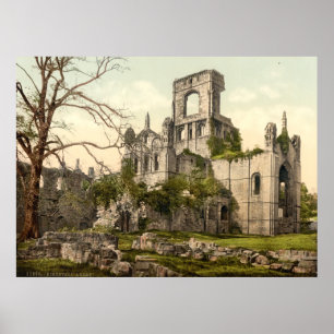 Poster Abbaye de Kirkstall, Leeds, Yorkshire, Angleterre