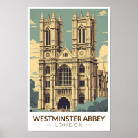 Abbaye de Westminster Angleterre Voyage Art Vintag